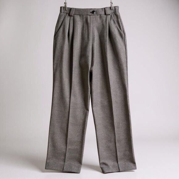 Vintage Lily's of Beverly Hills Pants Sz 12 Houndstooth Pleated Old Money Preppy - Picture 1 of 12